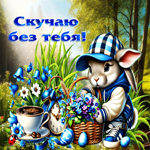 Душевная весенняя открытка Скучаю без тебя