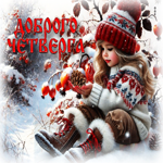 Красочная зимняя гиф-открытка Доброго четверга