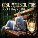 Ласковая, искренняя открытка Спи, малыш, спи! Добрых снов