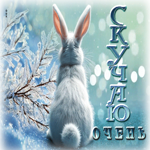 Лиричная белоснежная гиф-открытка Скучаю очень