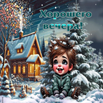 Неземная зимняя гиф-открытка Хорошего вечера