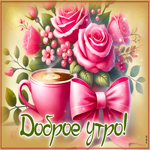 Оригинальная гиф-открытка с цветами Доброе утро