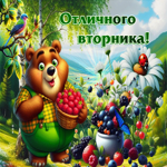 Радужная летняя гиф-открытка Отличного вторника