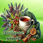 Радужная зимняя гиф-открытка Доброе утро