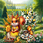 Солнечная весенняя открытка Счастливого воскресенья