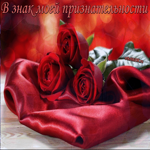 В знак моей признательности