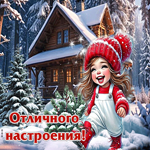 Яркая зимняя гиф-открытка Отличного настроения