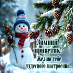 Зимний приветик! Желаю тебе чудесного настроения