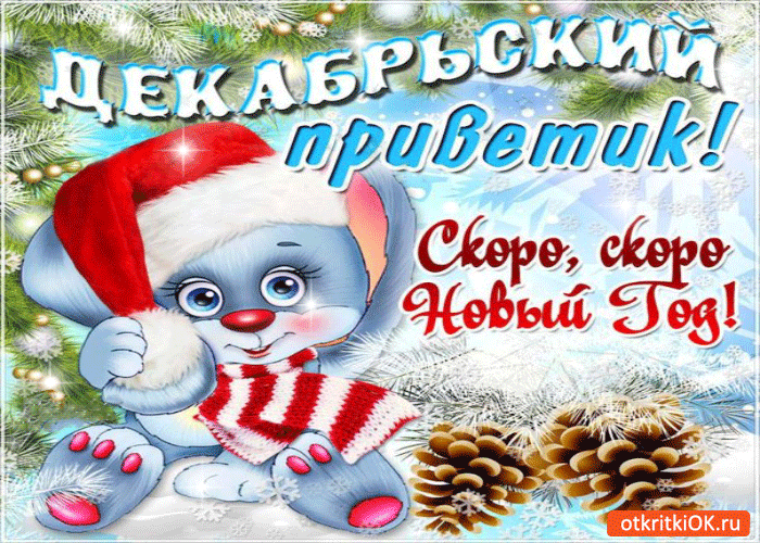 Открытка декабрьский приветик