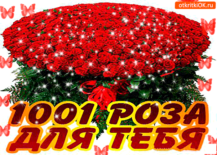 Открытка для тебя 1001 роз от меня