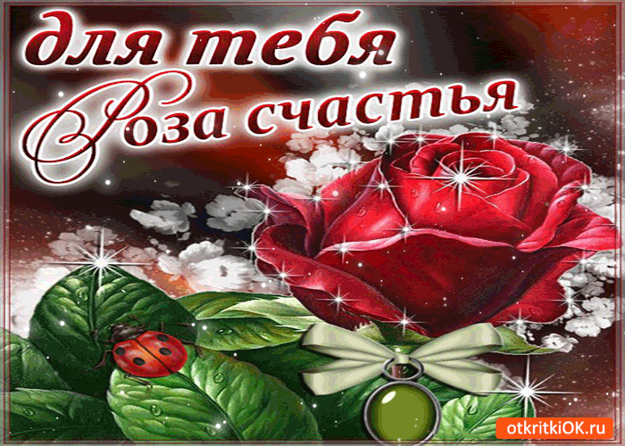 Открытка для тебя роза счастья