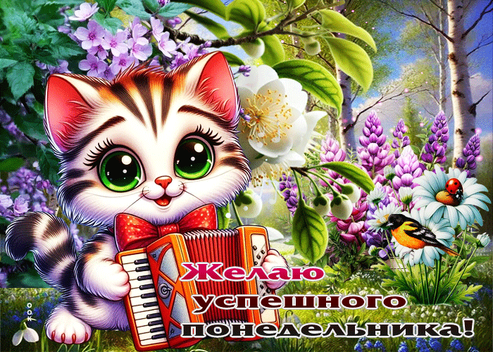 Picture добродушная весенняя открытка желаю успешного понедельника!