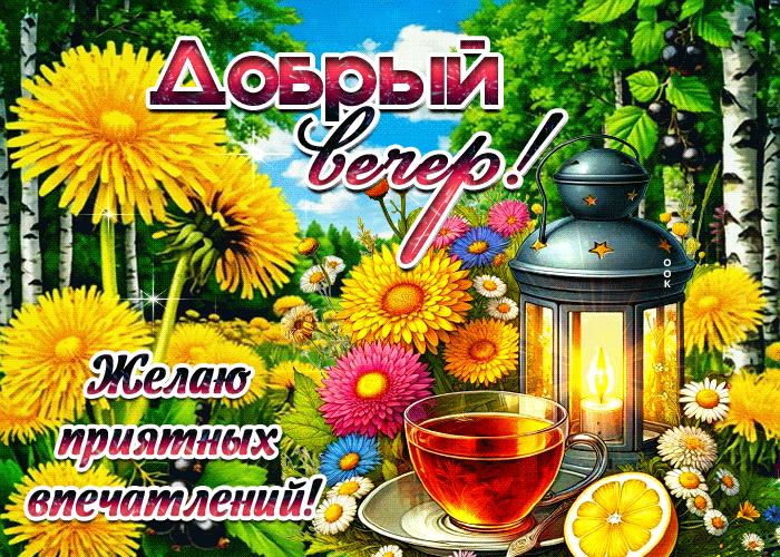 Postcard добрый вечер! желаю приятных впечатлений