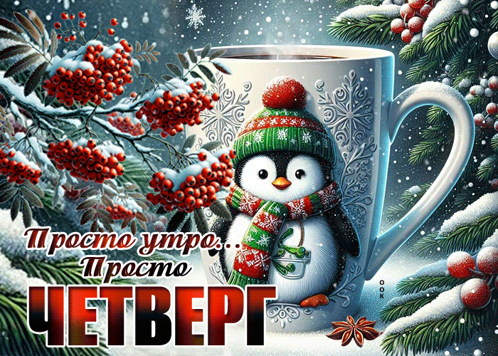 Postcard гармоничная зимняя гиф-открытка просто утро, просто четверг