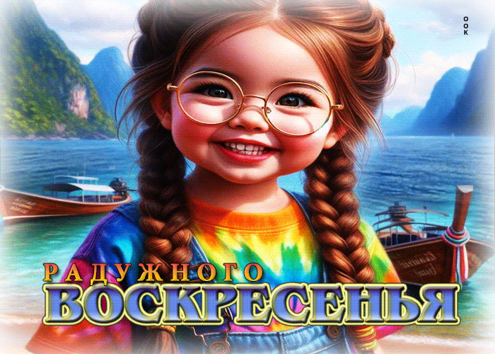Picture искрящаяся солнечная гиф-открытка радужного воскресенья