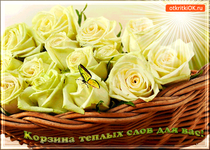 Открытка корзина тёплых слов