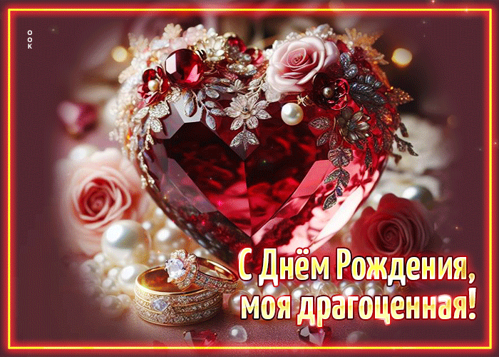 Postcard красивая открытка с днем рождения, моя драгоценная