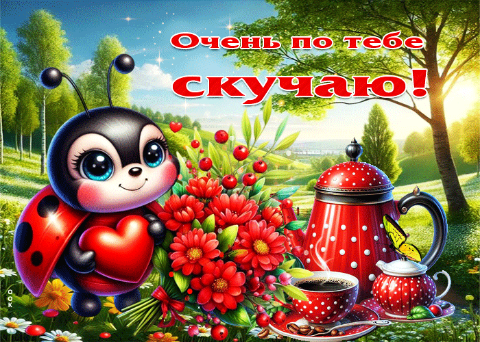 Postcard нежная гиф-открытка очень по тебе скучаю