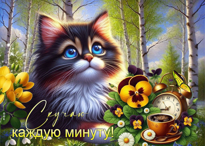 Postcard прекрасная гиф-открытка скучаю каждую минуту