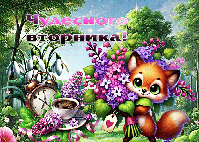 Postcard прекрасная, воздушная весенняя открытка чудесного вторника