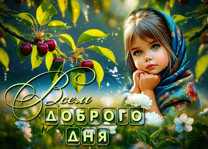 Picture приветливая и радостная гиф-открытка всем доброго дня