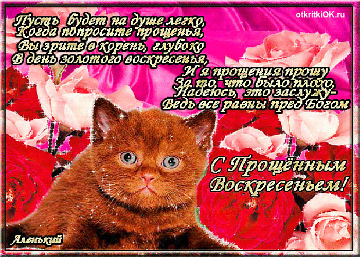 Открытка открытка с прощеным воскресеньем