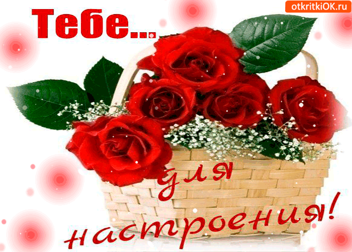 Открытка тебе корзина роз для настроения
