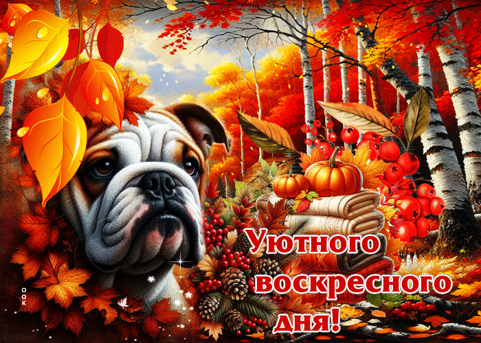 Postcard тихая и спокойная осенняя открытка уютного воскресного дня