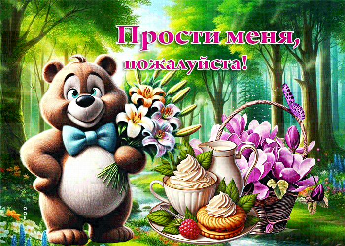 Postcard удивительная летняя гиф-открытка прости меня, пожалуйста