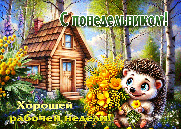 Postcard весенняя открытка с понедельником! хорошей рабочей недели
