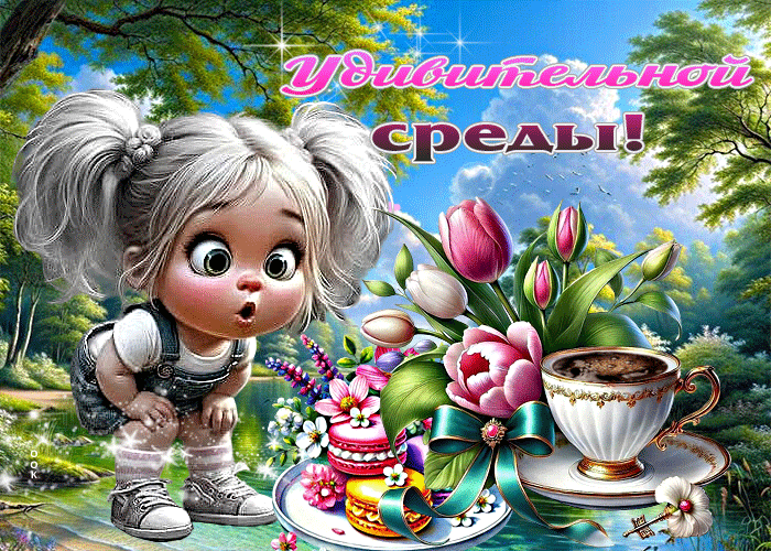Postcard волшебная, сказочная весенняя открытка удивительной среды