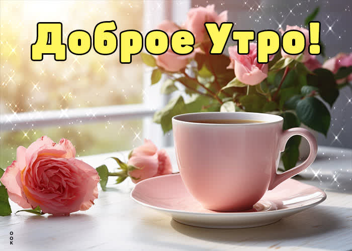 Picture впечатляющая и эмоциональная открытка с розами доброе утро