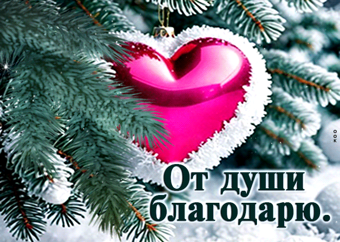 Postcard завораживающая зимняя гиф-открытка от души благодарю